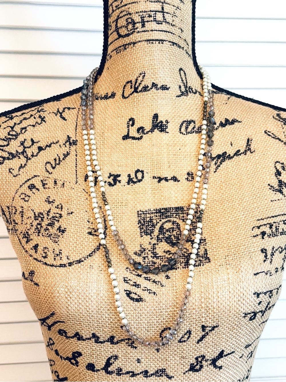 Loft Multi-strand Long Beaded Faux Pearl Necklace